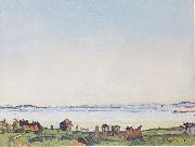 Ferdinand Hodler Der Genfersee von Lausanne aus painting